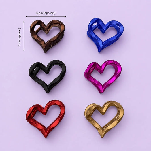 Heart Metallic Shade hair claw (1Dz) - UBKWS2921
