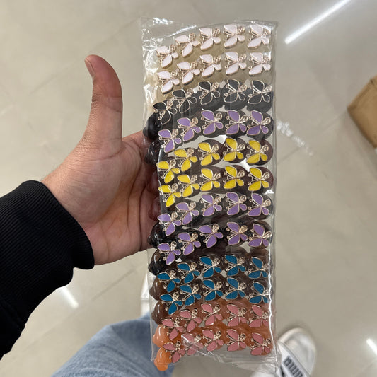 Butterfly Charm Banana Clip (12Pcs) - UBKWS1094