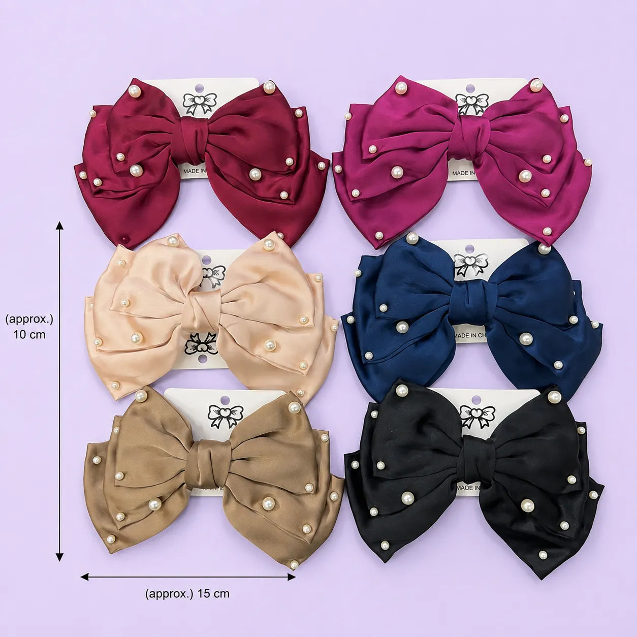 Pearl Hair bow (Hair pin) (1Dz) - UBKWS2367