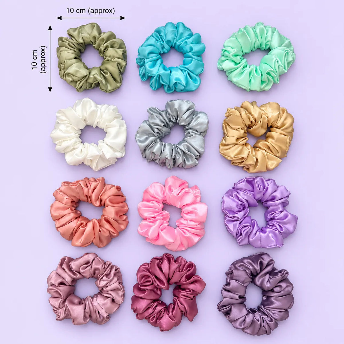 Satin frill hair scrunchies (1Dz) - UBKWS4279