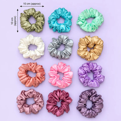 Satin frill hair scrunchies (1Dz) - UBKWS4279