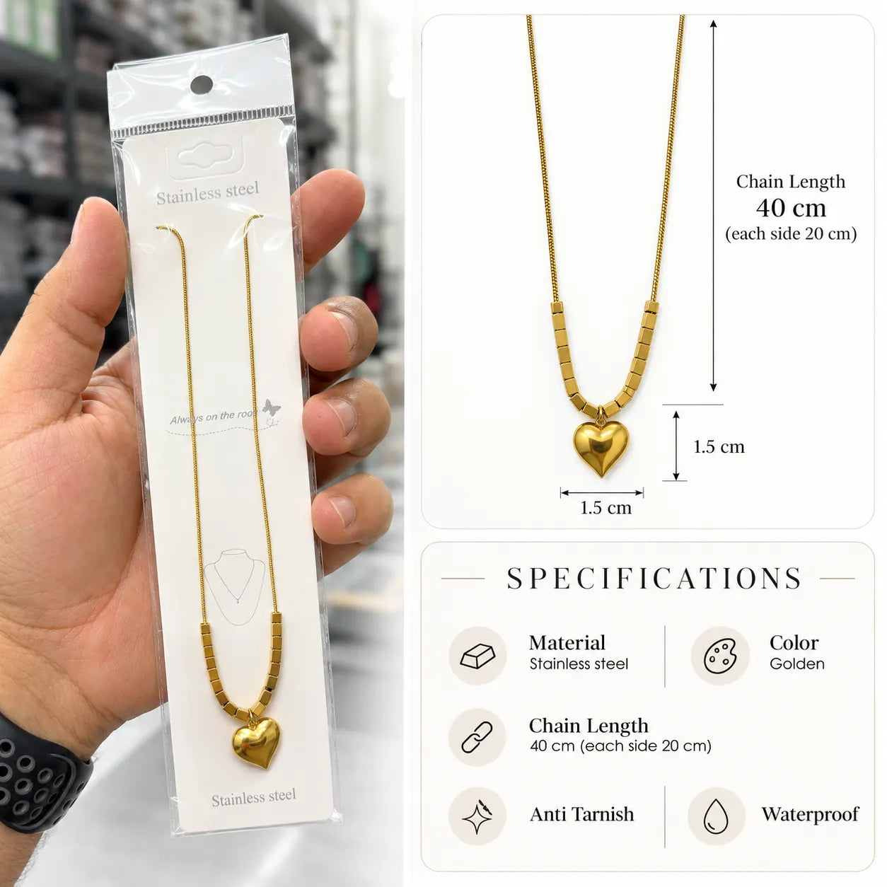 Heart Necklace (1Pc) - UBKWS3010