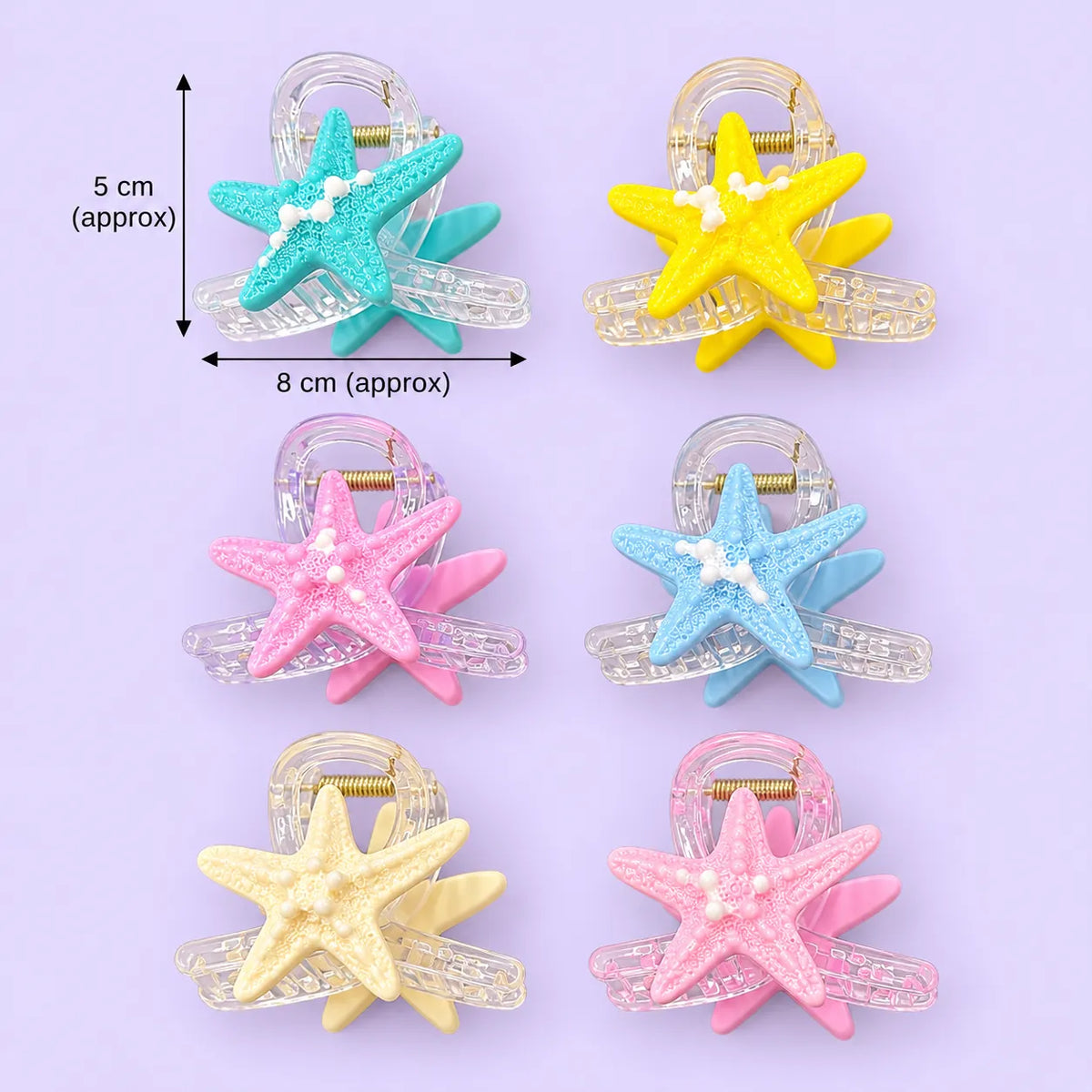 Star fish large hair claw  (1Dz) - UBKWS4363