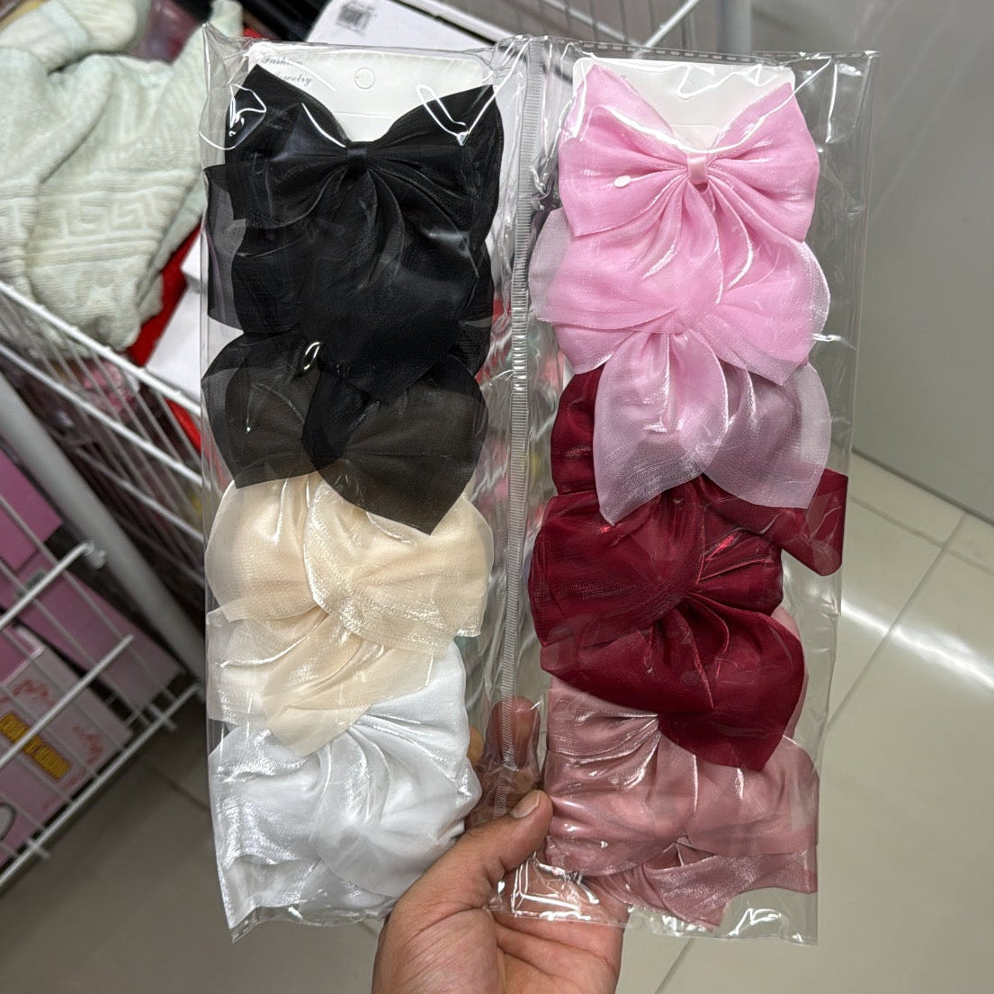 shimmer hair bows (Pack of 12) - UBKWS683