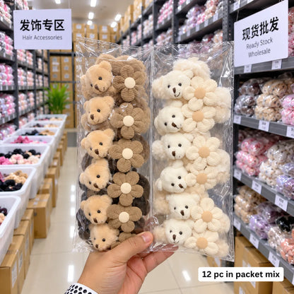 Korean teddy fur hair claw (1Dz) - UBKWS4255