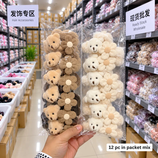 Korean teddy fur hair claw (1Dz) - UBKWS4255