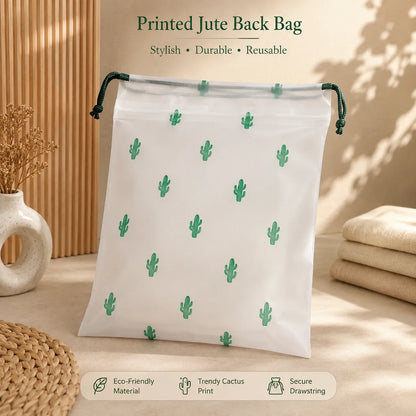 Printed Jute bag -  25x18cm (50Pcs)  - UBKWS4193