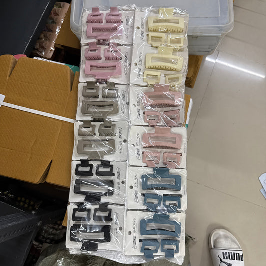 Matte Rectangle Claw Clip Set (12Pcs) - UBKWS1147