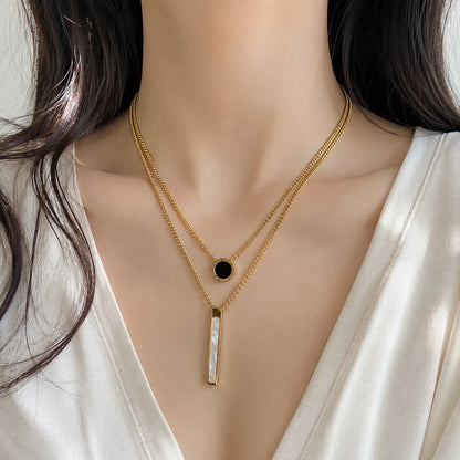 Korean double layered Necklace (1Pc) - UBKWS3005