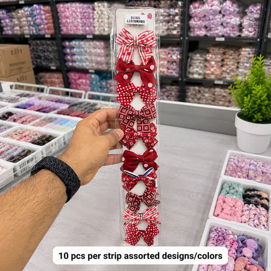 Printed hair bow (10 Pcs) - UBKWS2877