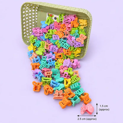 Mini glossy hair claws with basket (12O pcs) - UBKWS4271
