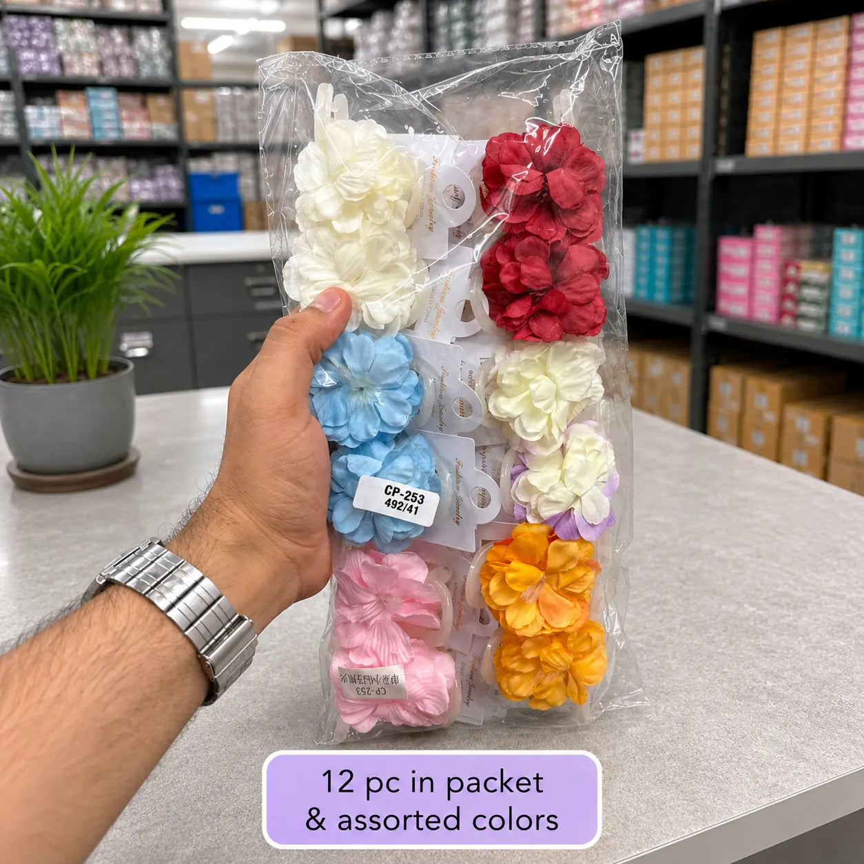 Floral hair claw (1Dz) - CP-253