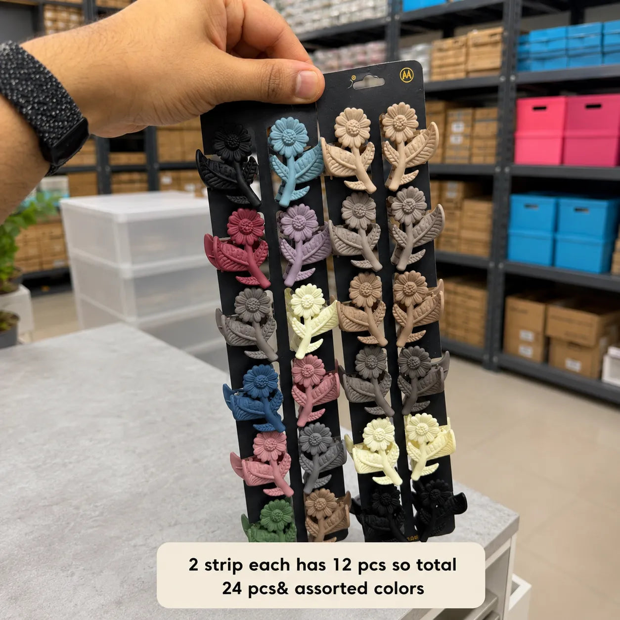 Matt tulip mini hair claw (24Pcs) - GI-600A