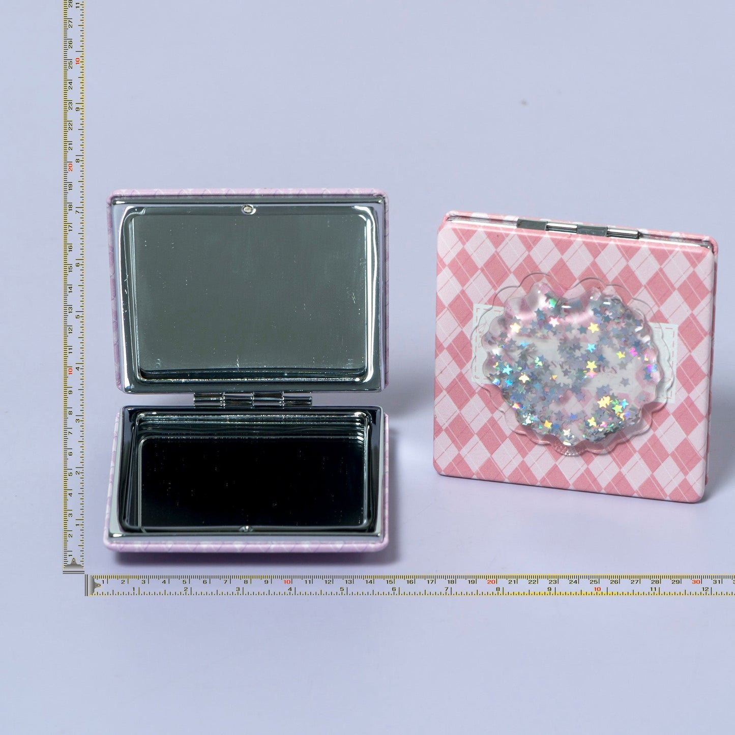 Cute Plaid Glitter Square Pocket Mirror (1Dz) - UBKWS2587
