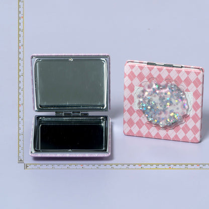 Cute Plaid Glitter Square Pocket Mirror (1Dz) - UBKWS2587