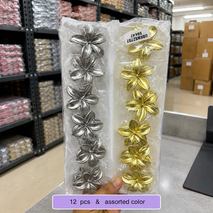 Flower Matt metal hair claw (1Dz) - UBKWS2797
