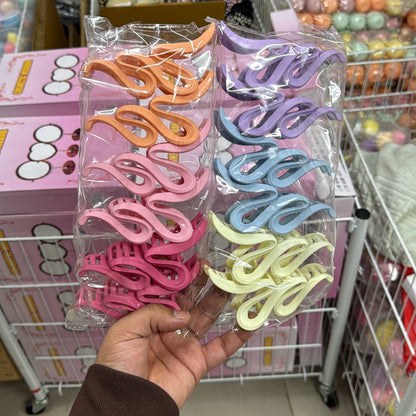 Korean Style Matte Hair claw (Pack of 12) - UBKWS999