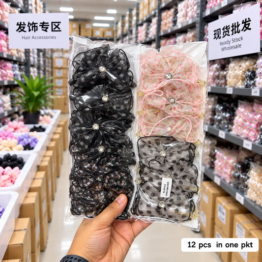 XL Organza Floral Hair Claw Clip (1Dz) – UBKWS4289