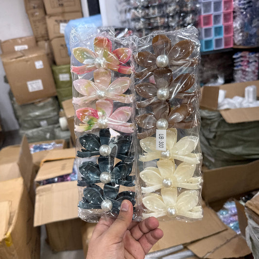Marble Pearl Floral Hair Claw (1Dz) - UBKWS2444