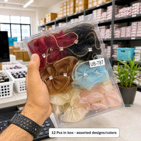 Korean Medium hair bows (1Dz) - UBKWS2975