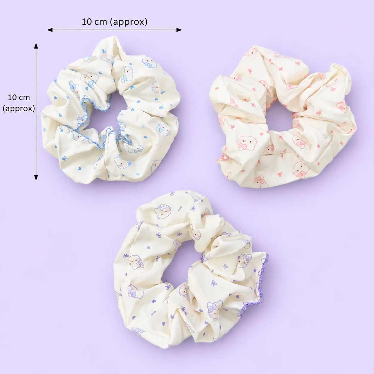 Korean printed hair scrunchies  (1Dz) - UBKWS4246
