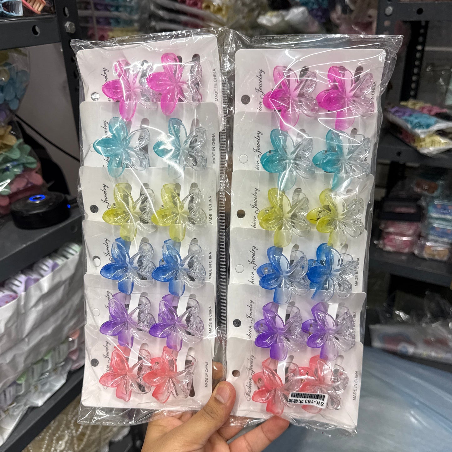 Transparent Flower Hair Claw (1Dz) - UBKWS2480