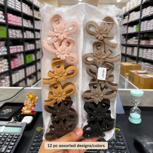 Flower Matt hair claw (1Dz) - UBKWS2928