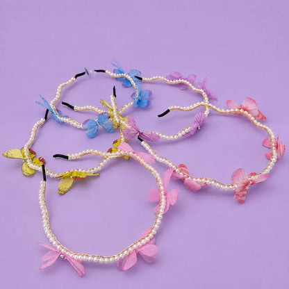 Butterfly pearl hairband (1Dz) - UBKWS462
