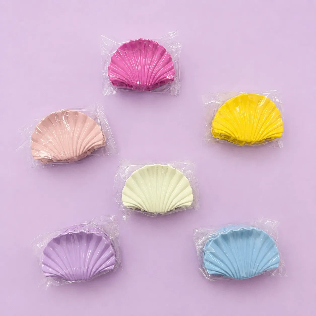 Premium Shell Metal hair claw clip (6Pcs) - UBKWS2790