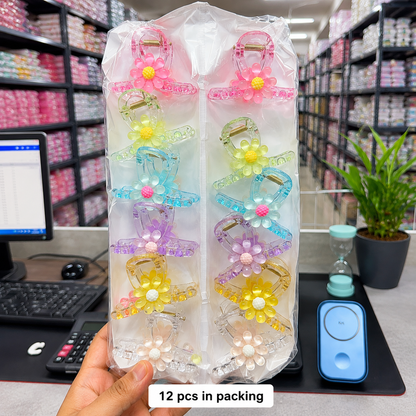Pastel Floral Mini Hair Claw (1Dz) - UBKWS4033