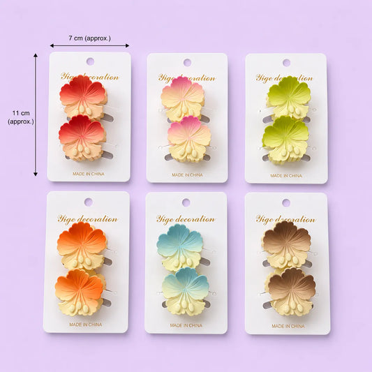 Korean flower matt hair claws (1Dz) - UBKWS2971