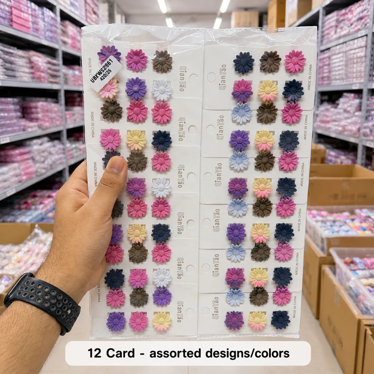 Mini gradient hair claws card (1Dz) - UBKWS2961