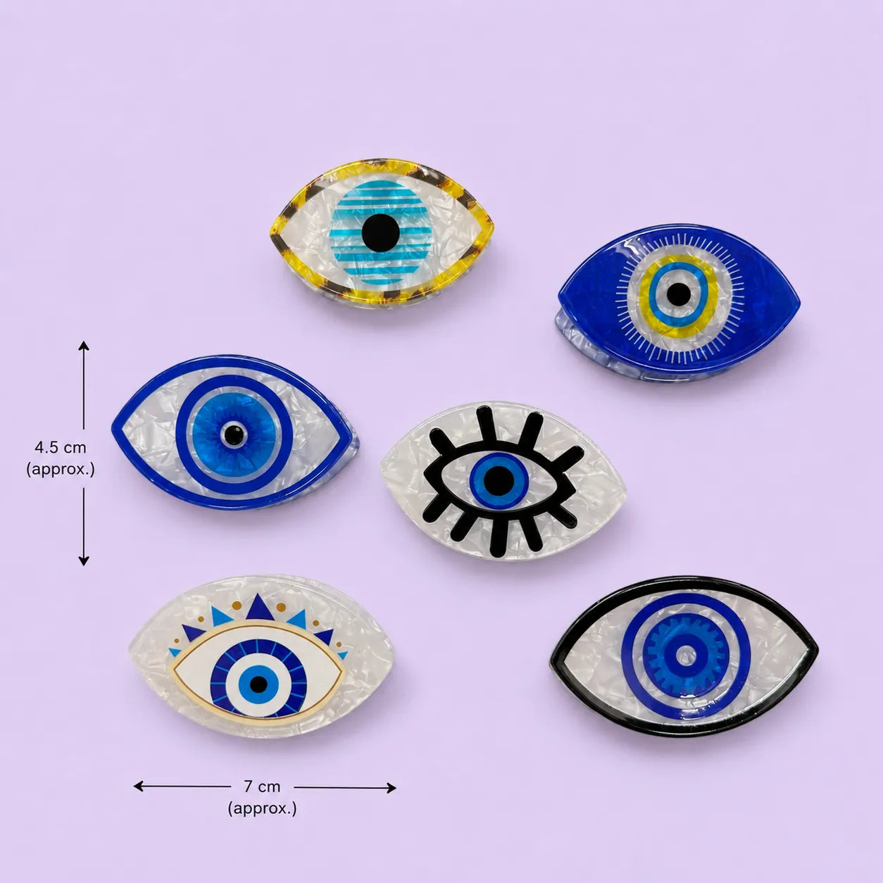 XL Acrylic Evileye Hair claw (1Dz) - UBKWS2868