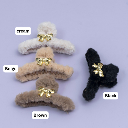 Fur Bow Hair Claw (1Dz) - UBKWS2540