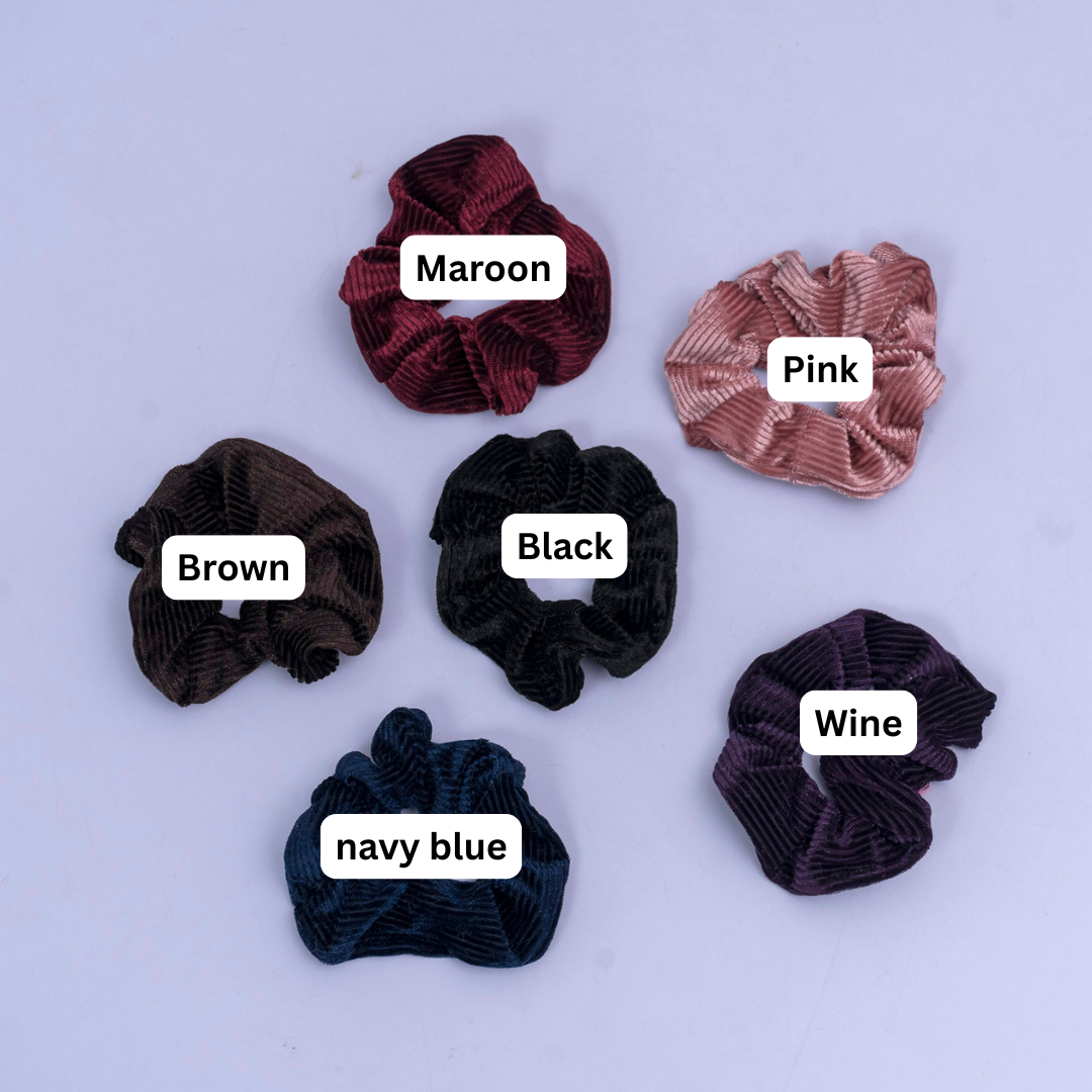 Velvet Ribbed Scrunchie (1Dz) - UBKWS2574