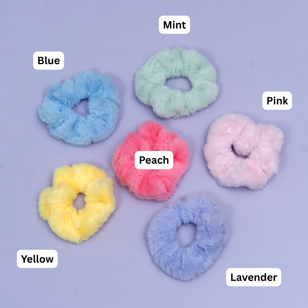 Fluffy Plush Scrunchie (1Dz) - UBKWS2577