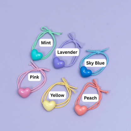 Heart Charm Elastic Hair Tie (1Dz) - UBKWS2585