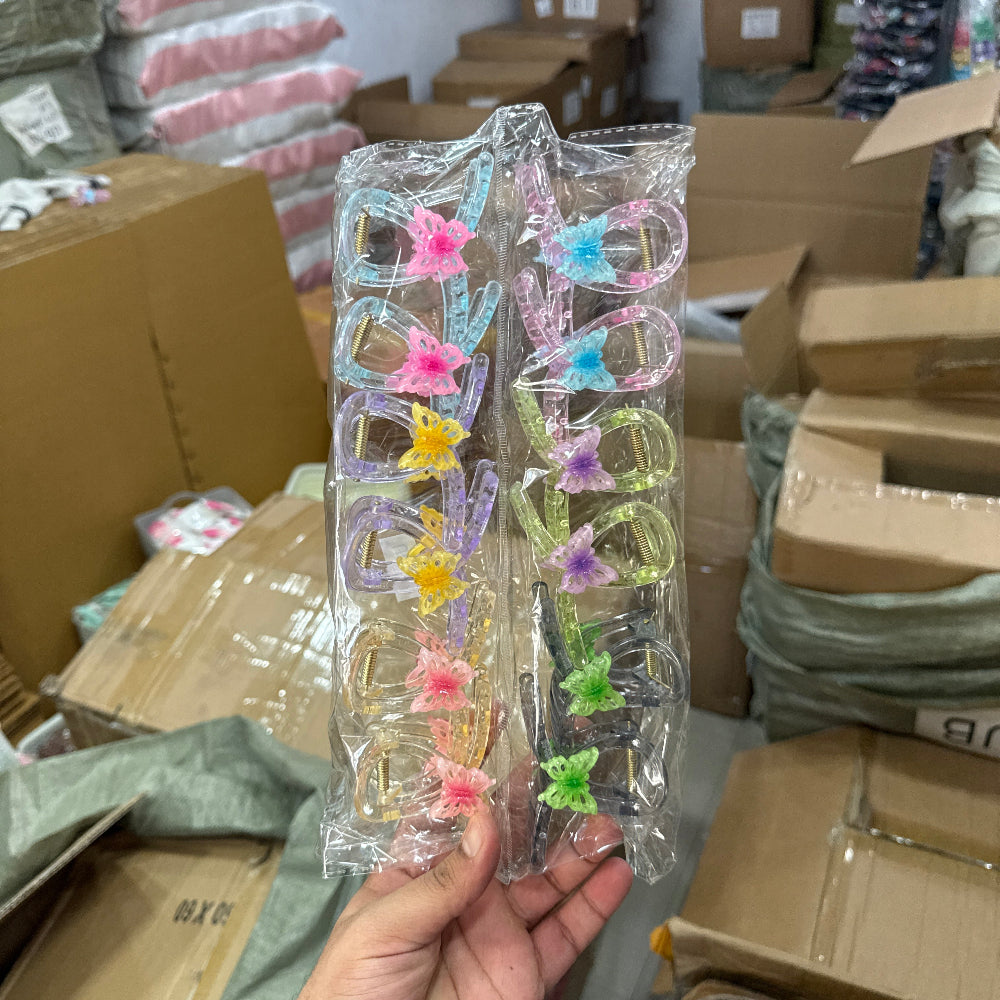 Butterfly Transparent Mini Hair Claw (1Dz).- UBKWS2417