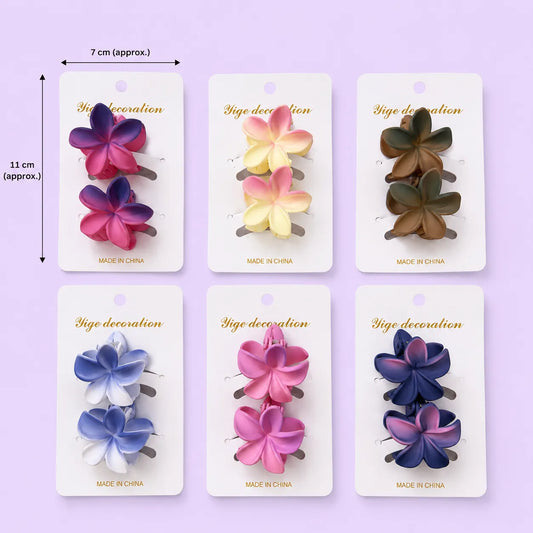 Korean flower matt hair claws (1Dz) - UBKWS2975