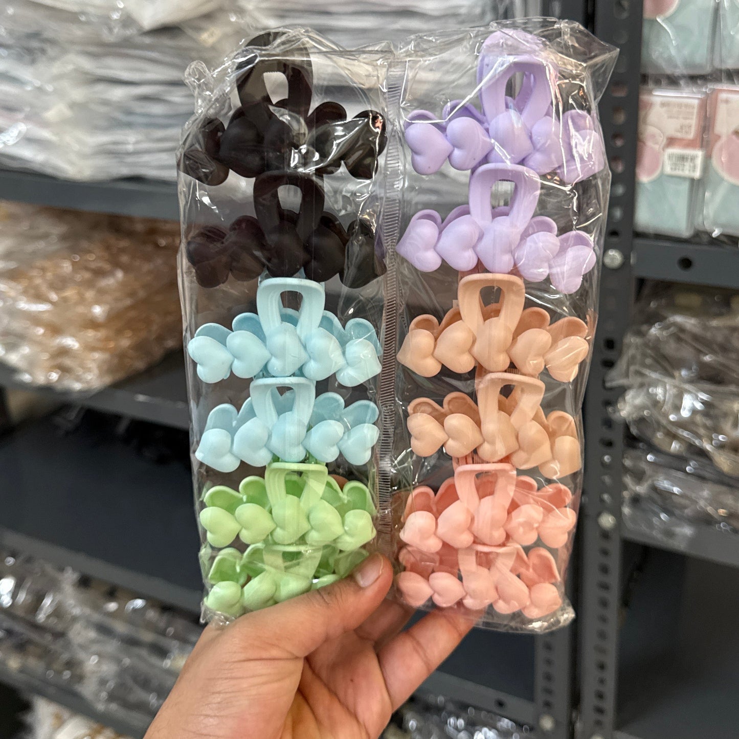 Heart Matt hair claw (Pack of 12) - UBKWS847