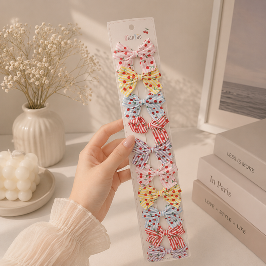 Printed hair bow (10 Pcs) - UBKWS0011-L