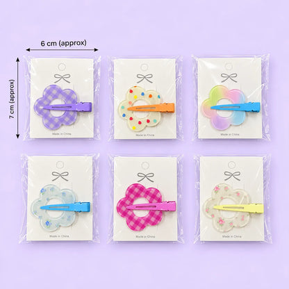 Korean flower hair pins  (1Dz) - UBKWS4226