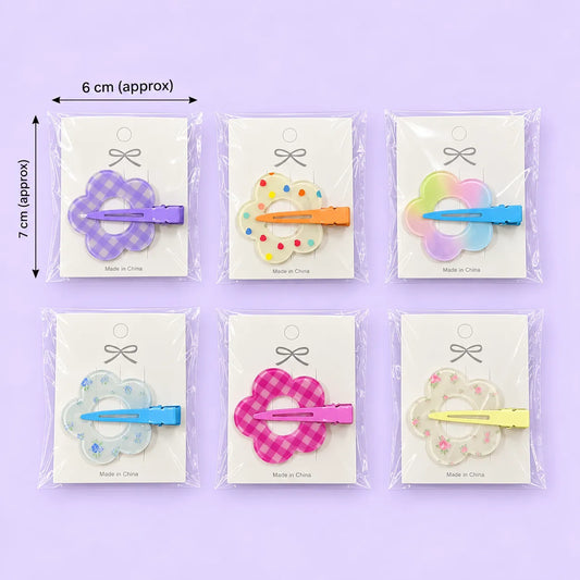 Korean flower hair pins  (1Dz) - UBKWS4226