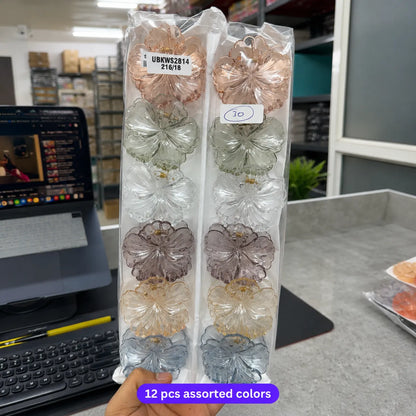 Korean hibiscus flower clip (1Dz) - UBKWS2814