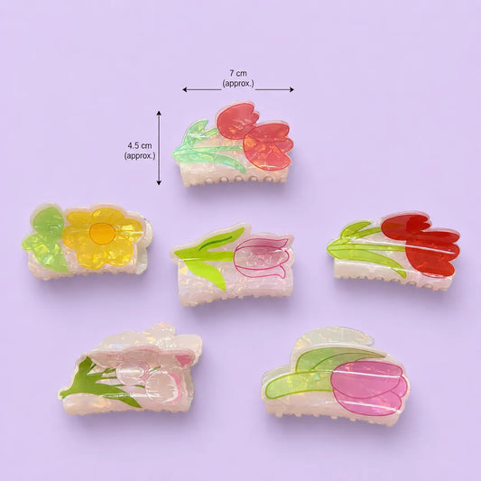 Acrylic Tulip Hair claw (1Dz) - UBKWS2869