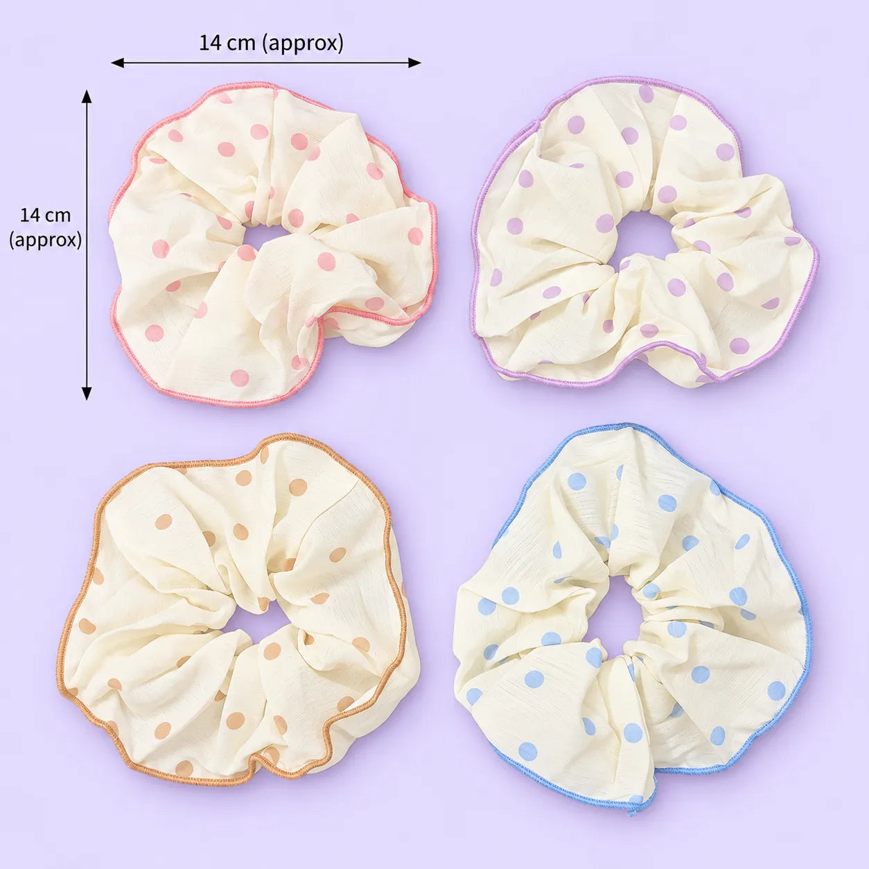 Korean printed hair scrunchies  (1Dz) - UBKWS4244