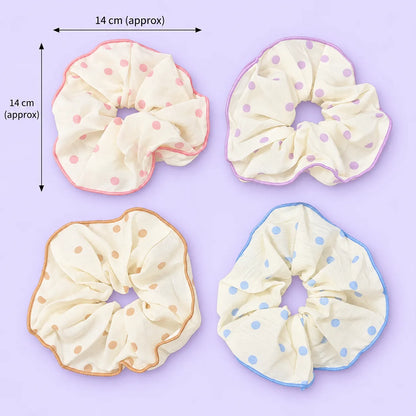 Korean printed hair scrunchies  (1Dz) - UBKWS4244