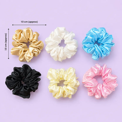 🇮🇳♥️ Hand made Satin XL Scrunchies Set (1Dz)  - UBKWS4076