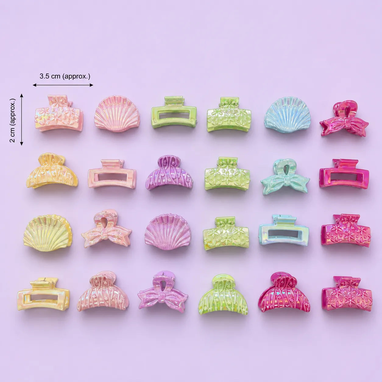 Iridescence mini hair claws (24Pcs) - UBKWS2915