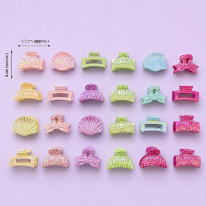 Iridescence mini hair claws (24Pcs) - UBKWS2915